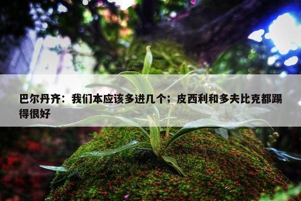 巴尔丹齐：我们本应该多进几个；皮西利和多夫比克都踢得很好