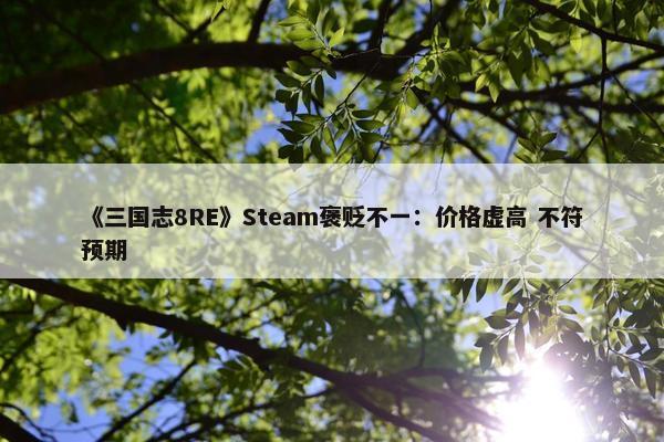 《三国志8RE》Steam褒贬不一：价格虚高 不符预期