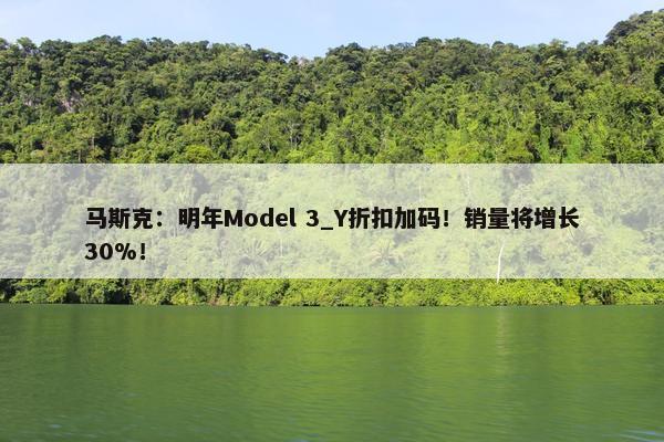 马斯克：明年Model 3_Y折扣加码！销量将增长30%！