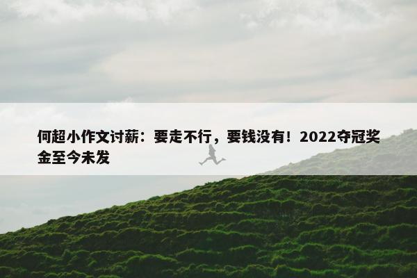 何超小作文讨薪：要走不行，要钱没有！2022夺冠奖金至今未发