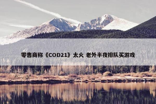 零售商称《COD21》太火 老外半夜排队买游戏