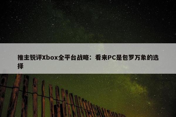 推主锐评Xbox全平台战略：看来PC是包罗万象的选择