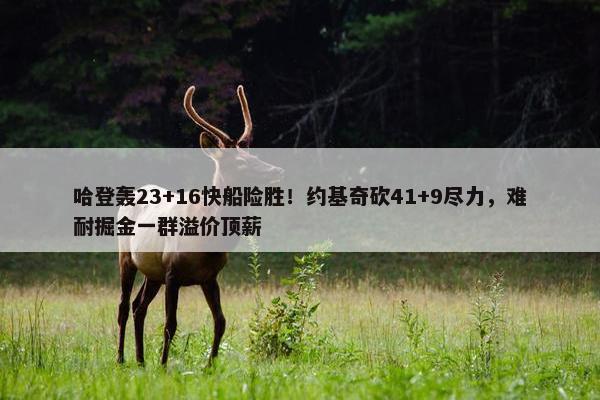 哈登轰23+16快船险胜！约基奇砍41+9尽力，难耐掘金一群溢价顶薪