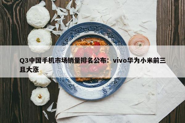 Q3中国手机市场销量排名公布：vivo华为小米前三且大涨