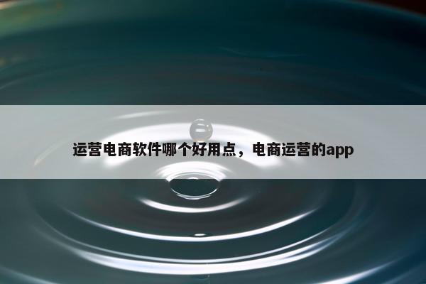 运营电商软件哪个好用点，电商运营的app