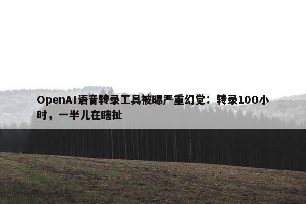 OpenAI语音转录工具被曝严重幻觉：转录100小时，一半儿在瞎扯