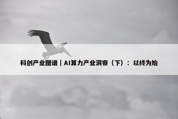 科创产业图谱｜AI算力产业洞察（下）：以终为始