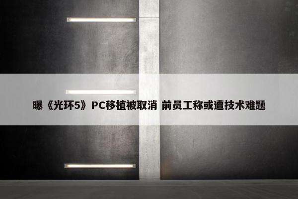 曝《光环5》PC移植被取消 前员工称或遭技术难题