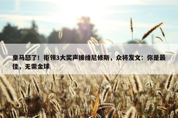 皇马怒了！拒领3大奖声援维尼修斯，众将发文：你是最佳，无需金球