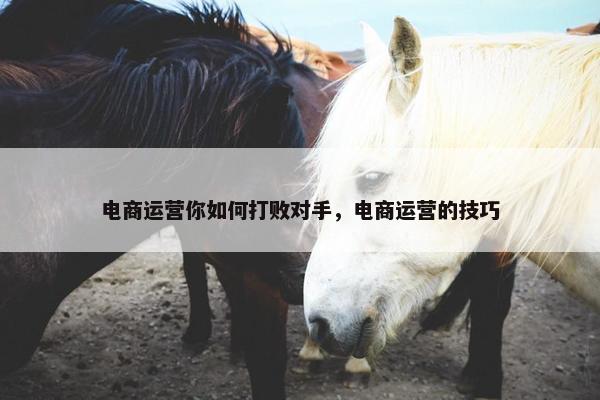 电商运营你如何打败对手，电商运营的技巧