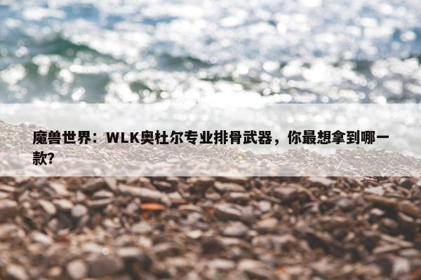 魔兽世界：WLK奥杜尔专业排骨武器，你最想拿到哪一款？