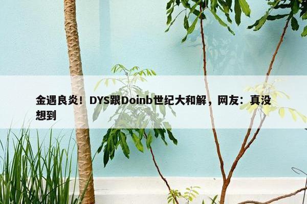 金遇良炎！DYS跟Doinb世纪大和解，网友：真没想到