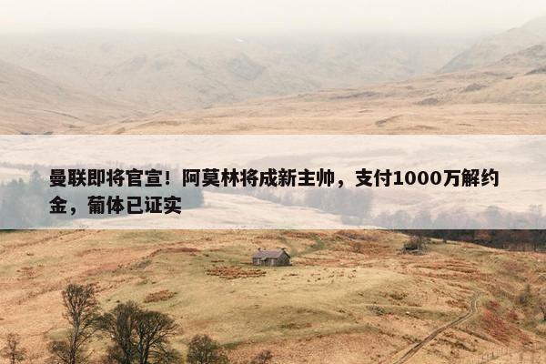 曼联即将官宣！阿莫林将成新主帅，支付1000万解约金，葡体已证实