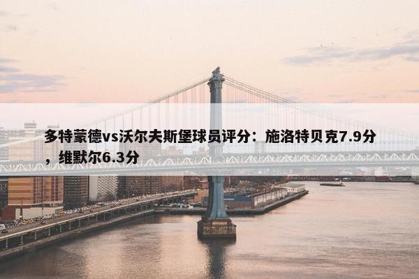 多特蒙德vs沃尔夫斯堡球员评分：施洛特贝克7.9分，维默尔6.3分