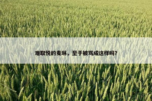 难取悦的麦琳，至于被骂成这样吗？