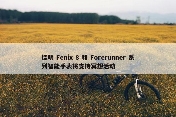 佳明 Fenix 8 和 Forerunner 系列智能手表将支持冥想活动