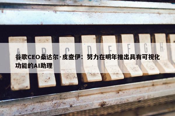 谷歌CEO桑达尔·皮查伊：努力在明年推出具有可视化功能的AI助理