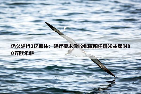 仍欠建行3亿都体：建行要求没收张康阳任国米主席时90万欧年薪