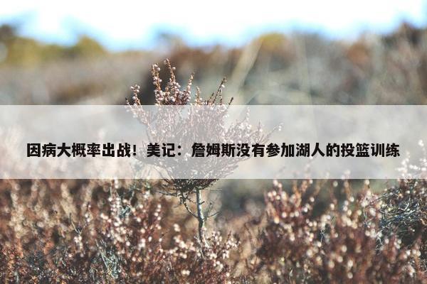 因病大概率出战！美记：詹姆斯没有参加湖人的投篮训练