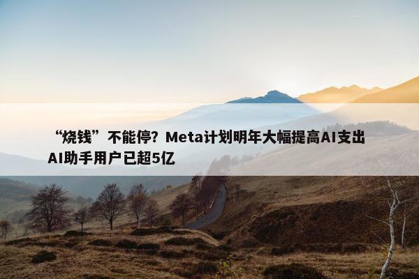 “烧钱”不能停？Meta计划明年大幅提高AI支出 AI助手用户已超5亿