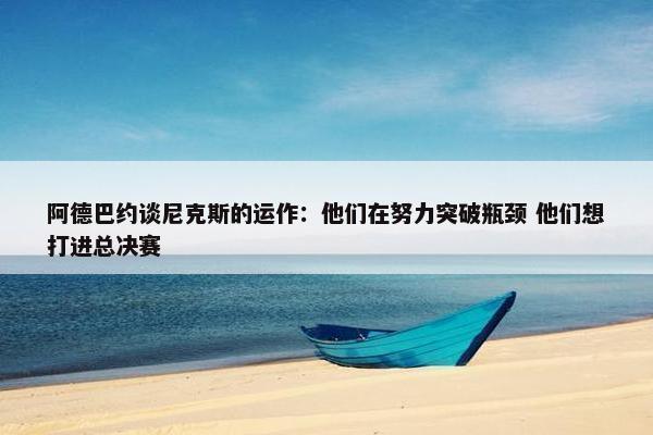 阿德巴约谈尼克斯的运作：他们在努力突破瓶颈 他们想打进总决赛