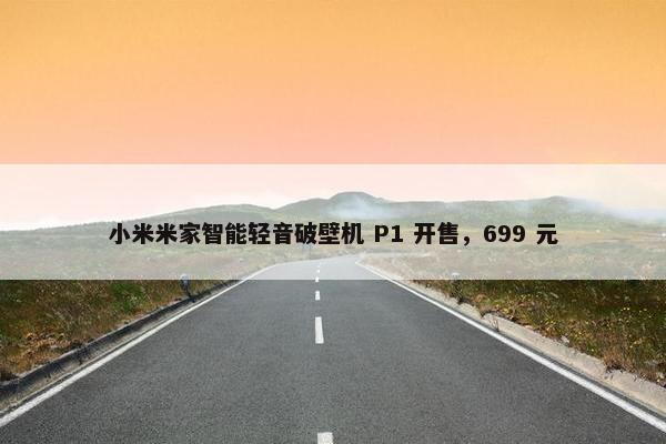 小米米家智能轻音破壁机 P1 开售，699 元