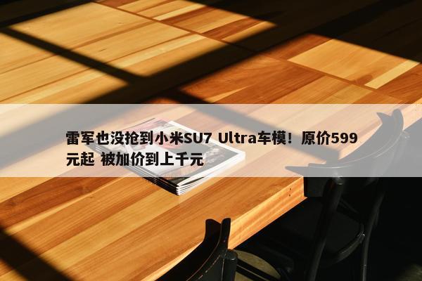 雷军也没抢到小米SU7 Ultra车模！原价599元起 被加价到上千元