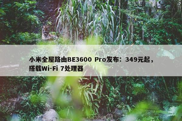 小米全屋路由BE3600 Pro发布：349元起，搭载Wi-Fi 7处理器