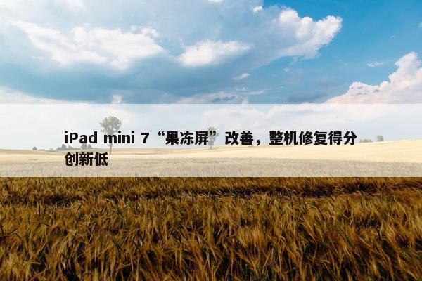 iPad mini 7“果冻屏”改善，整机修复得分创新低