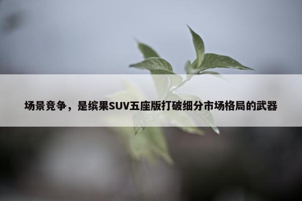 场景竞争，是缤果SUV五座版打破细分市场格局的武器