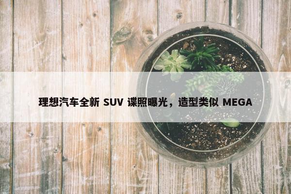 理想汽车全新 SUV 谍照曝光，造型类似 MEGA