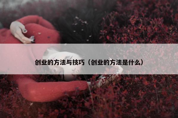 创业的方法与技巧（创业的方法是什么）