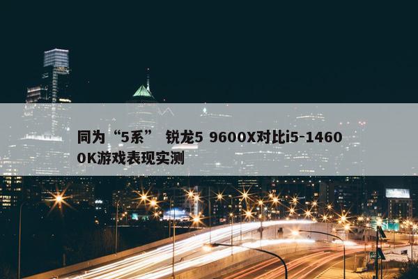 同为“5系” 锐龙5 9600X对比i5-14600K游戏表现实测