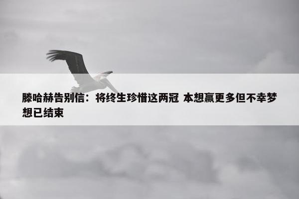 滕哈赫告别信：将终生珍惜这两冠 本想赢更多但不幸梦想已结束