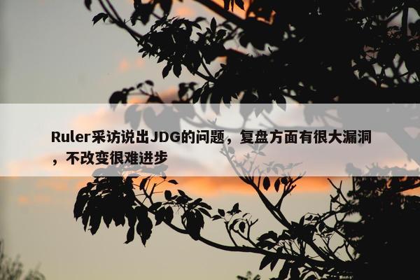 Ruler采访说出JDG的问题，复盘方面有很大漏洞，不改变很难进步