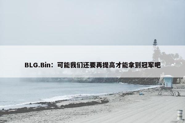 BLG.Bin：可能我们还要再提高才能拿到冠军吧