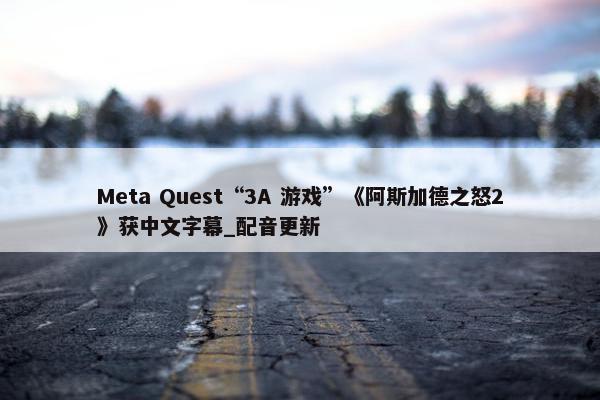 Meta Quest“3A 游戏”《阿斯加德之怒2》获中文字幕_配音更新