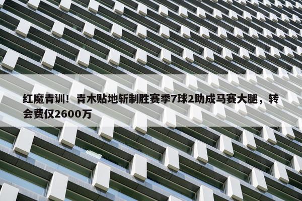 红魔青训！青木贴地斩制胜赛季7球2助成马赛大腿，转会费仅2600万