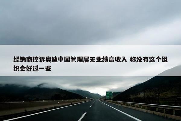 经销商控诉奥迪中国管理层无业绩高收入 称没有这个组织会好过一些