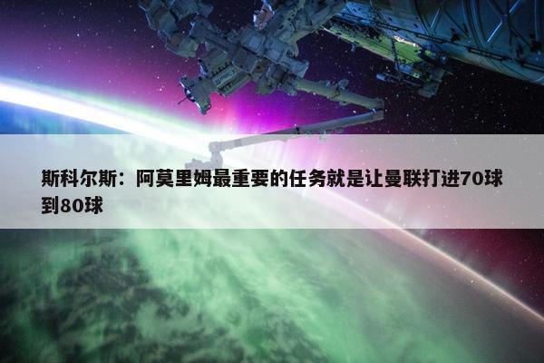 斯科尔斯：阿莫里姆最重要的任务就是让曼联打进70球到80球