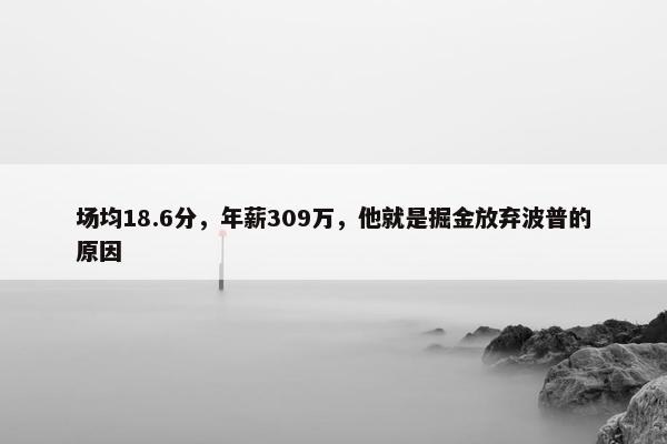 场均18.6分，年薪309万，他就是掘金放弃波普的原因