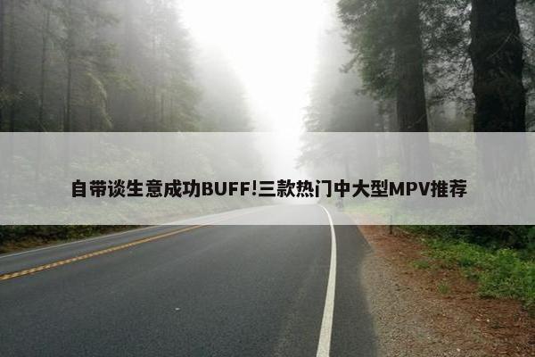 自带谈生意成功BUFF!三款热门中大型MPV推荐