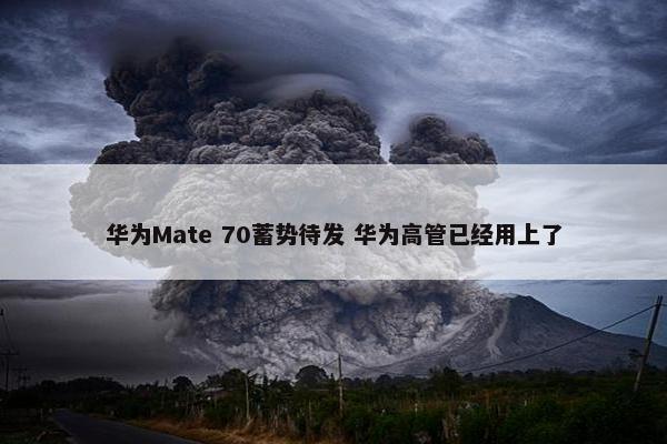 华为Mate 70蓄势待发 华为高管已经用上了