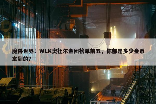 魔兽世界：WLK奥杜尔金团榜单前五，你都是多少金币拿到的？