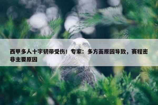 西甲多人十字韧带受伤！专家：多方面原因导致，赛程密非主要原因