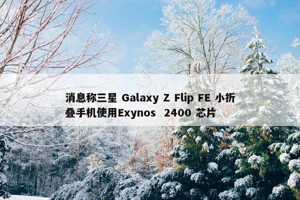 消息称三星 Galaxy Z Flip FE 小折叠手机使用Exynos  2400 芯片