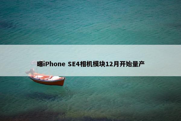 曝iPhone SE4相机模块12月开始量产