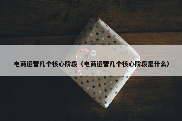 电商运营几个核心阶段（电商运营几个核心阶段是什么）