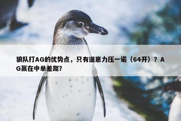 狼队打AG的优势点，只有道崽力压一诺（64开）？AG赢在中单差距？