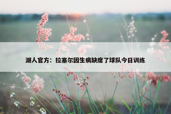 湖人官方：拉塞尔因生病缺席了球队今日训练